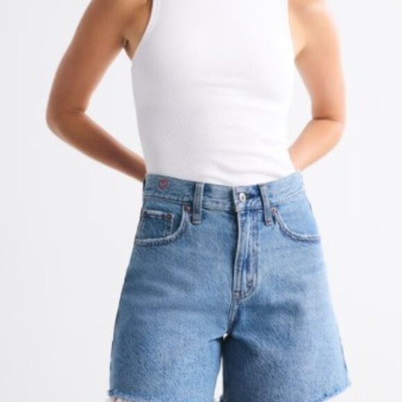 Abercrombie & Fitch High Rise Loose Short Curve Love 25 - Picture 3 of 11